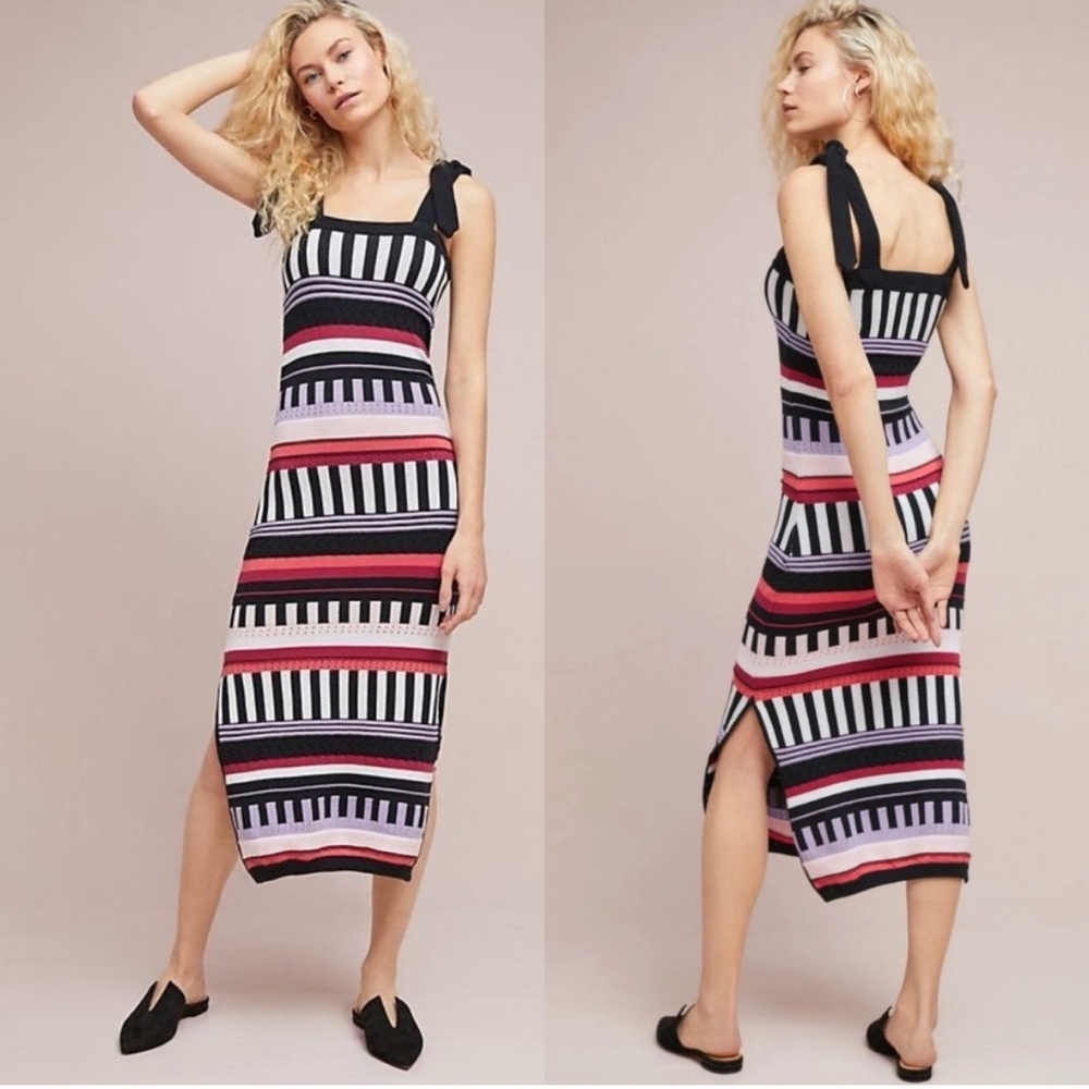 Anthropologie Knit Striped Piano Dress